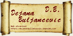 Dejana Buljančević vizit kartica